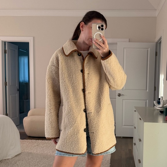 Zara Jackets & Blazers - Zara Cream Teddy Jacket